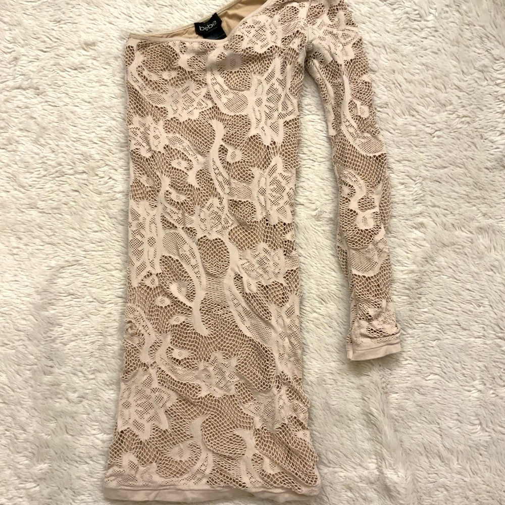 Bebe lace one shoulder dress